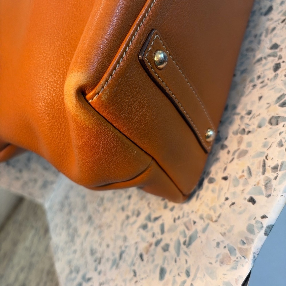 Dooney Bourke Florentine Leather Hobo Bag Brown Large Shoulder Bag - Picture 5 of 8